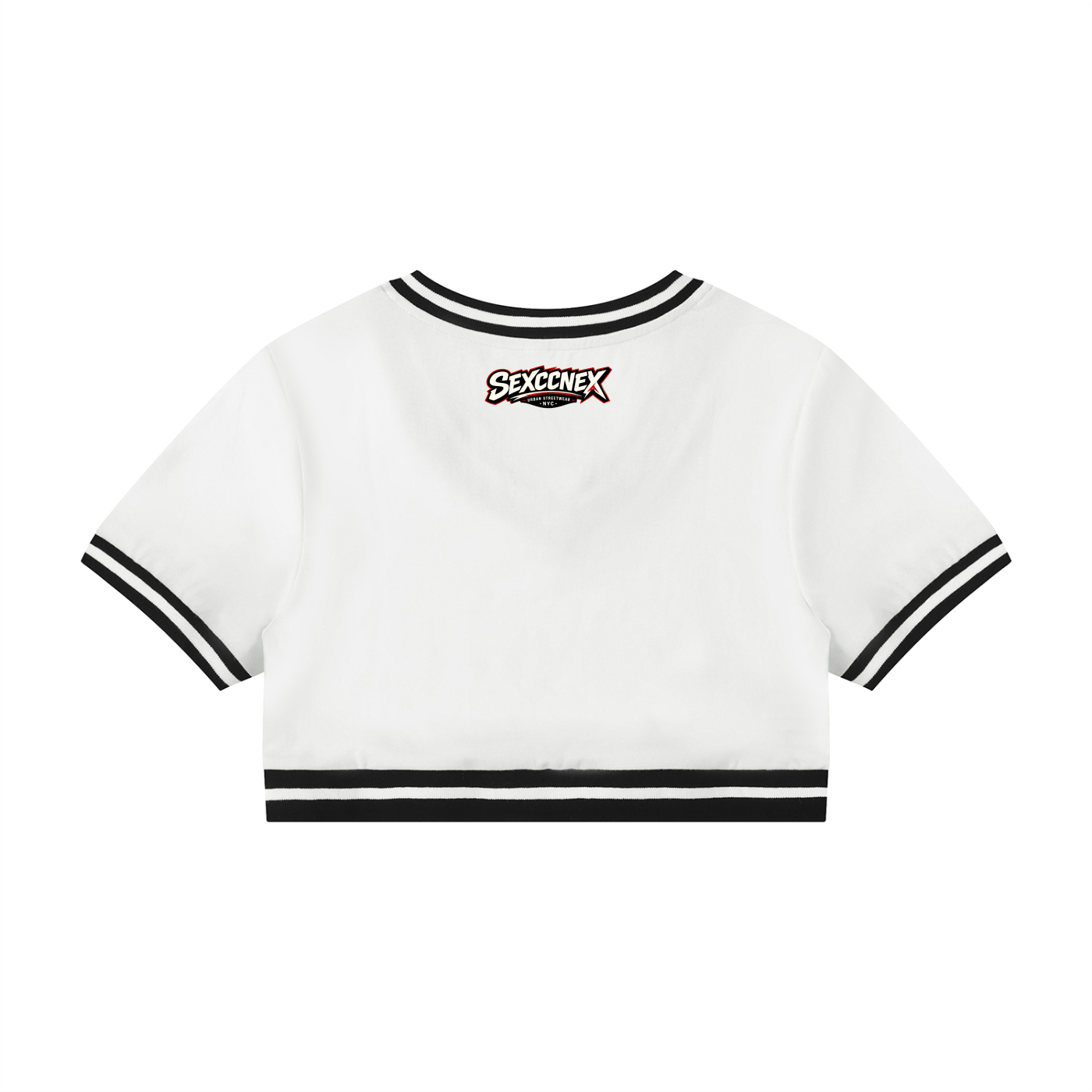 Women's Color Block V-Neck Crop T-Shirt