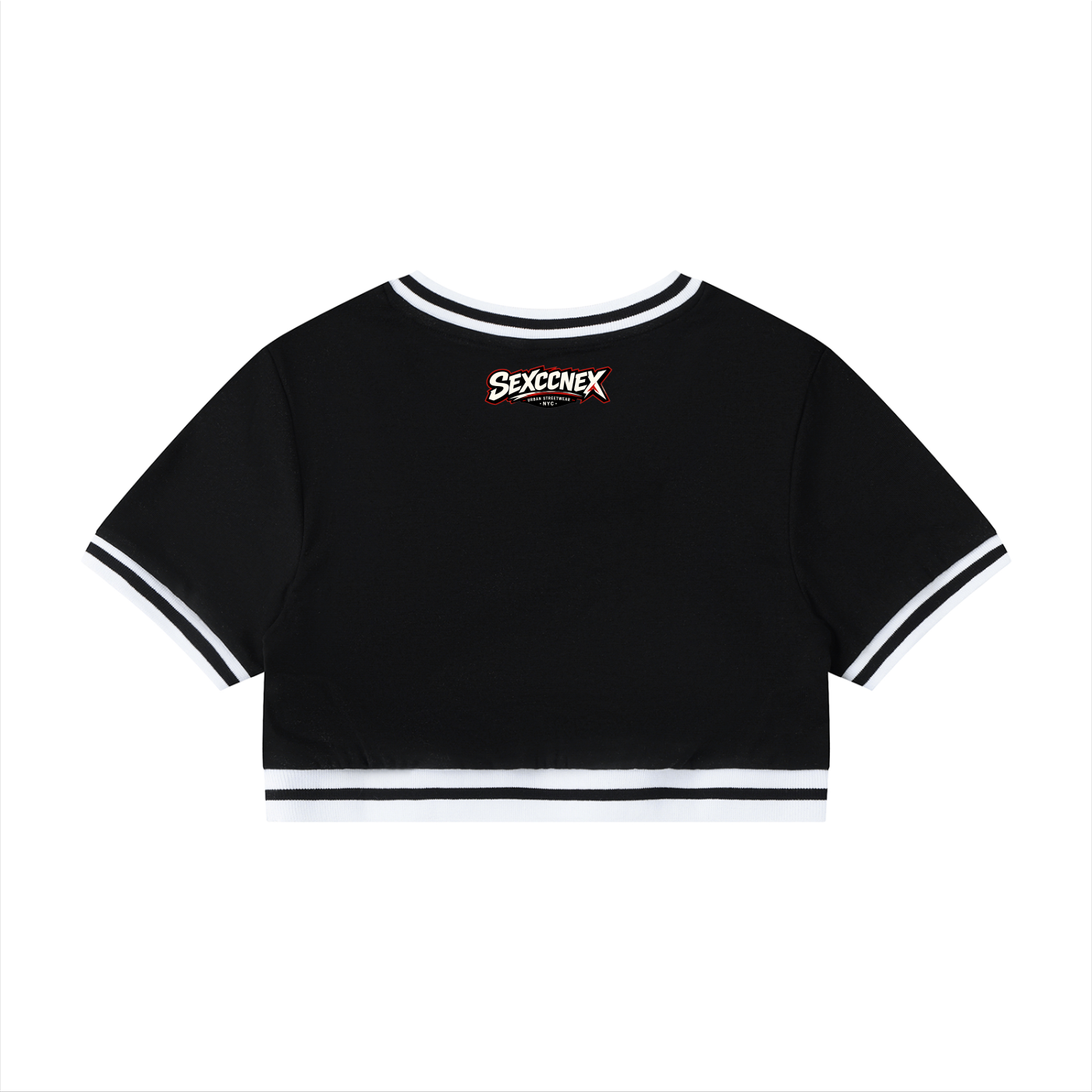 Women's Color Block V-Neck Crop T-Shirt