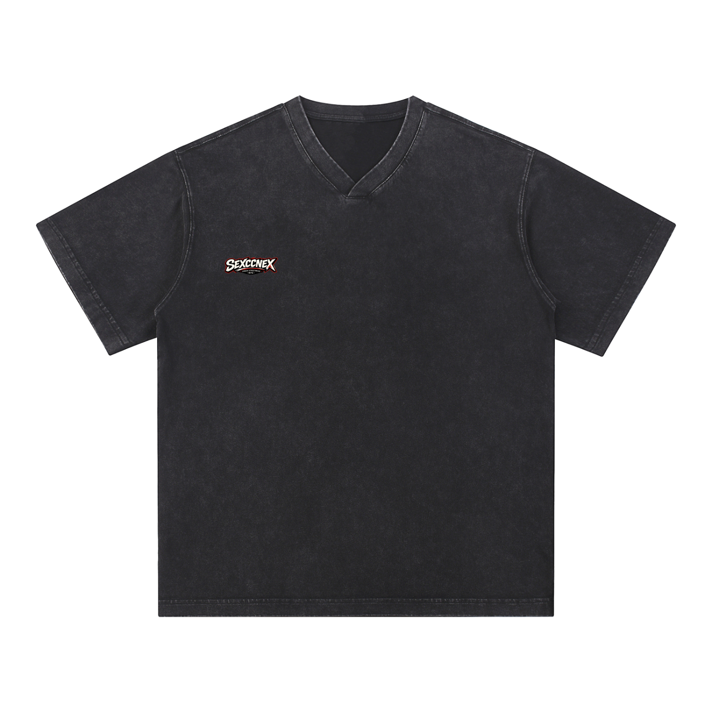 Snow Washed V-Neck Cotton T-Shirt (Colorways)