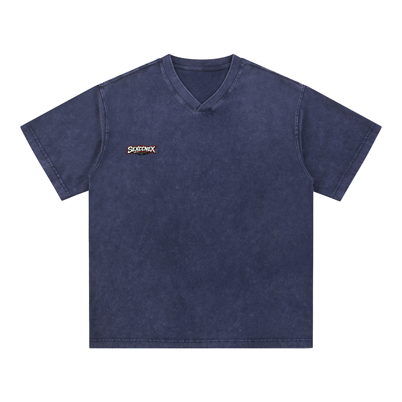 Snow Washed V-Neck Cotton T-Shirt (Colorways)