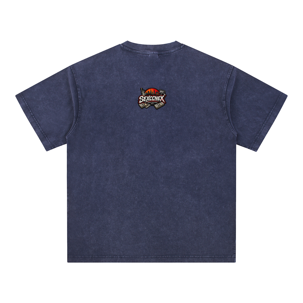 Snow Washed V-Neck Cotton T-Shirt (Colorways)