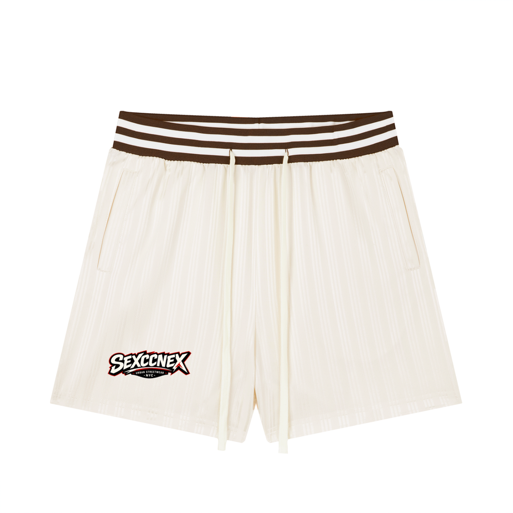 Unisex Striped Drawstring Shorts