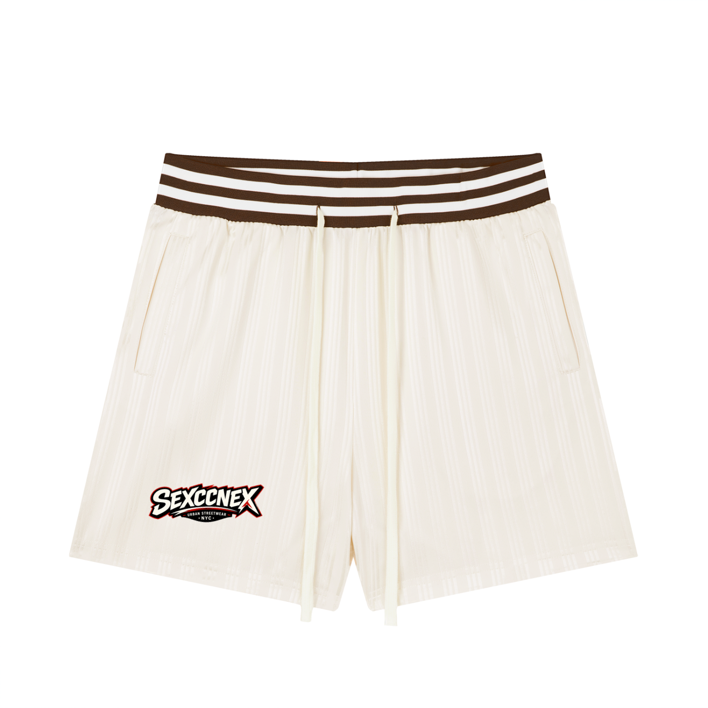 Unisex Striped Drawstring Shorts
