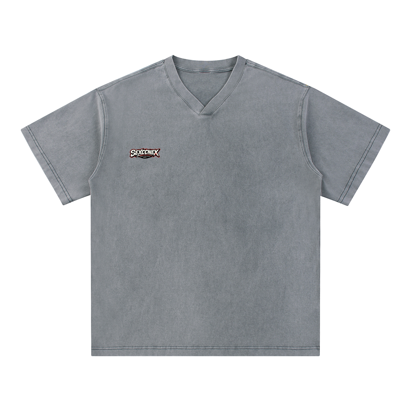 Snow Washed V-Neck Cotton T-Shirt (Colorways)
