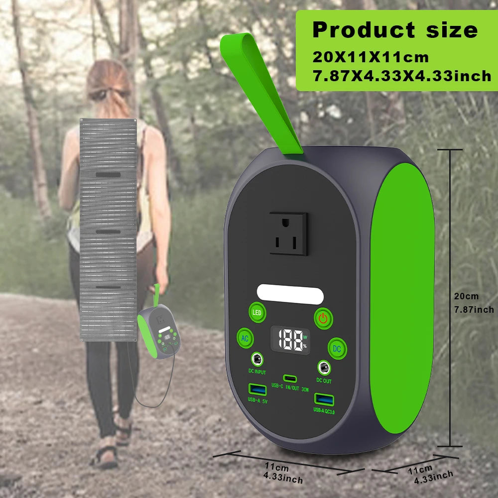 Free Shipping USA AC Outlet 120W Peak Power Bank Power Station for Home Backup Outdoor Emergency RV Van Hunting