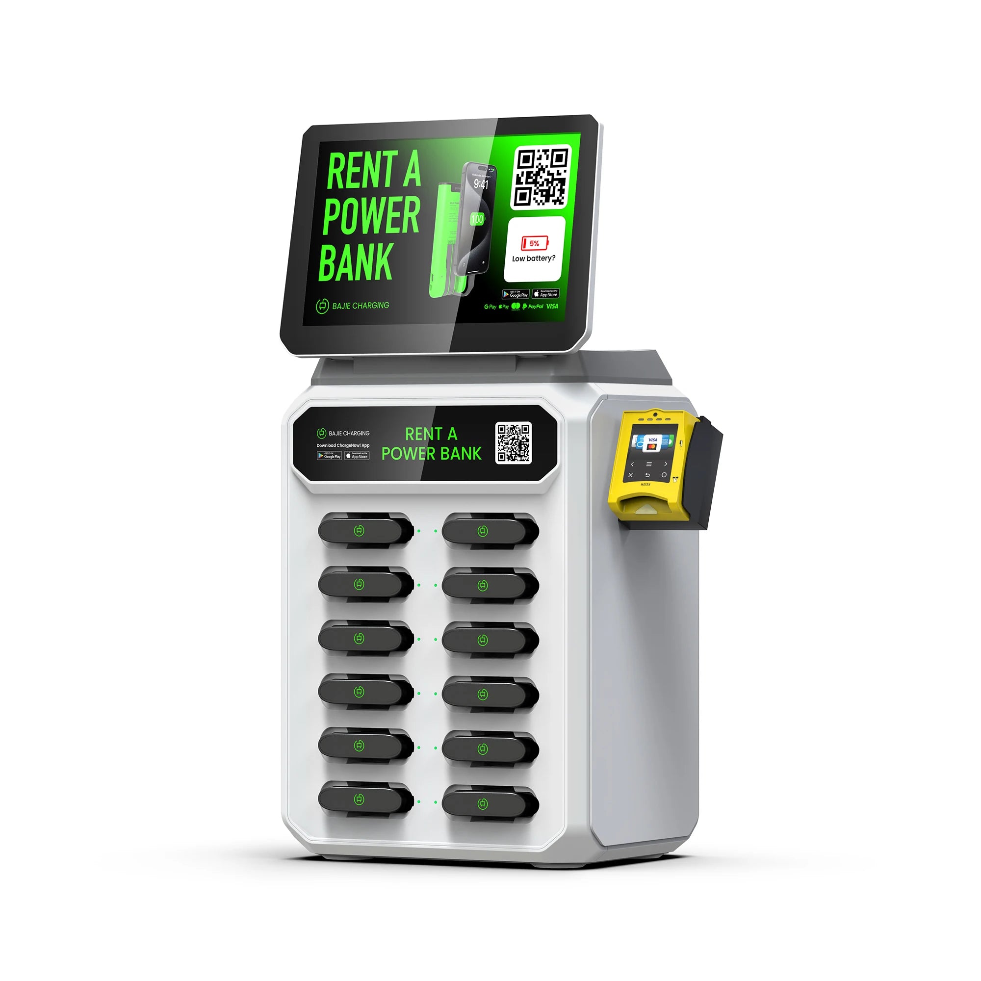 New Trending 12 Slots Mobile Phone Fast Charging Stations 6000 MAH Power Bank Vending Machines Sharing Powerbank Rental Kiosk