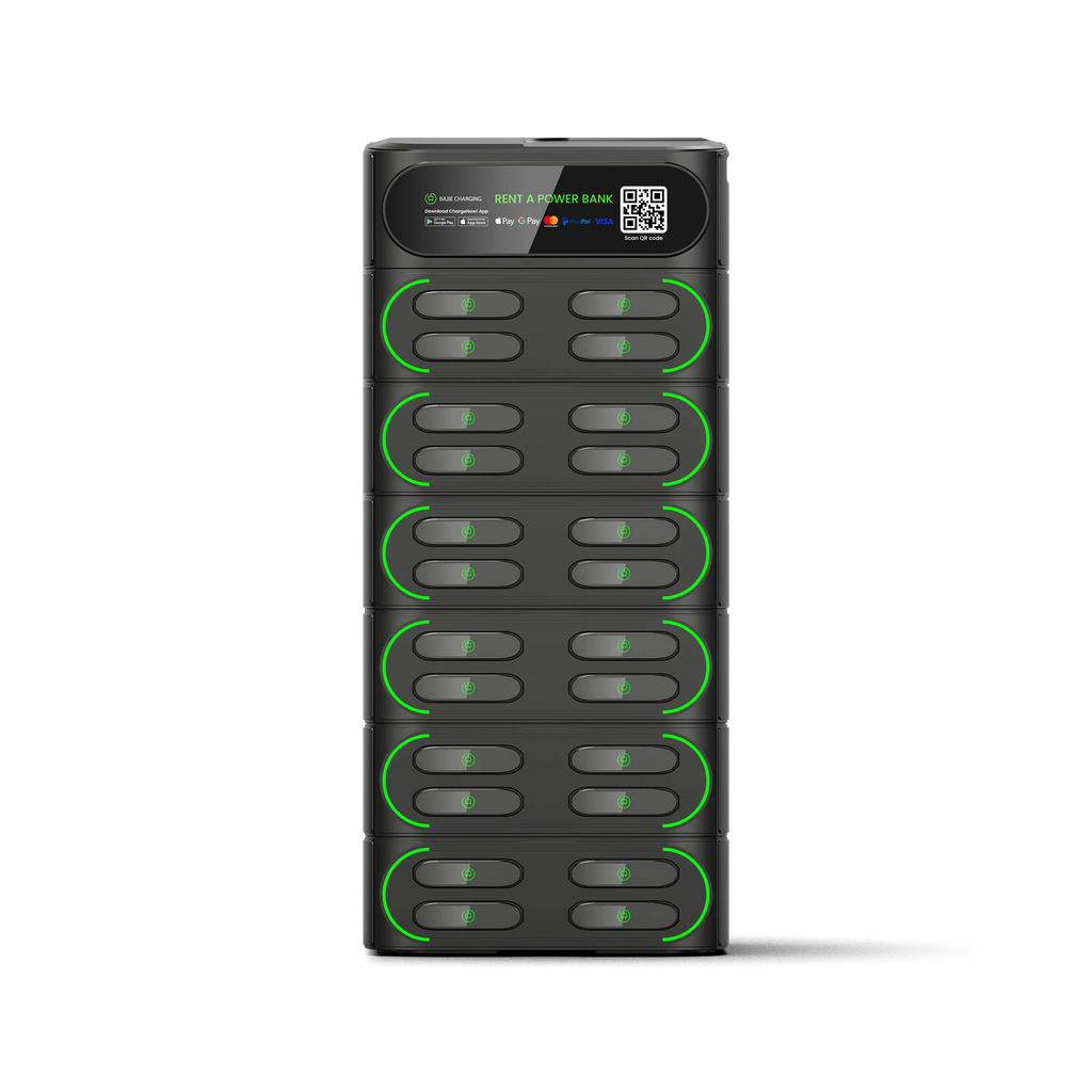 2025 Now Product 6000mah Power Bank Vending Machines Classic Stacking Mobile Phone Charging Rental Station with Embedded M2 Pos