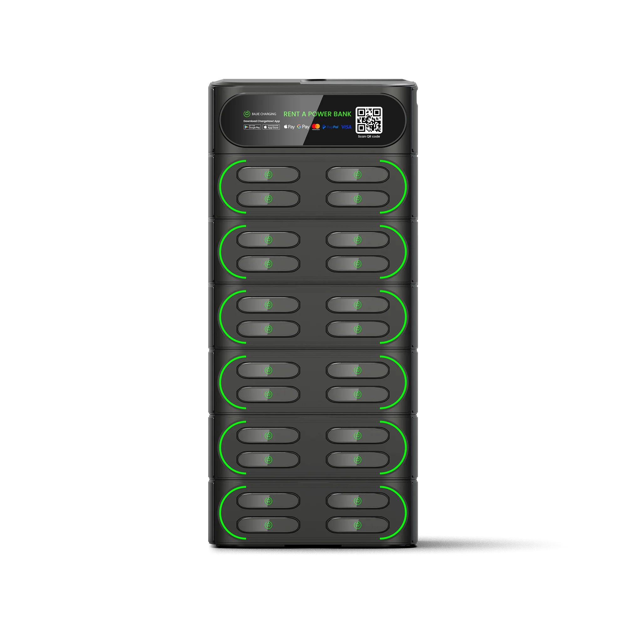 2025 Now Product 6000mah Power Bank Vending Machines Classic Stacking Mobile Phone Charging Rental Station with Embedded M2 Pos