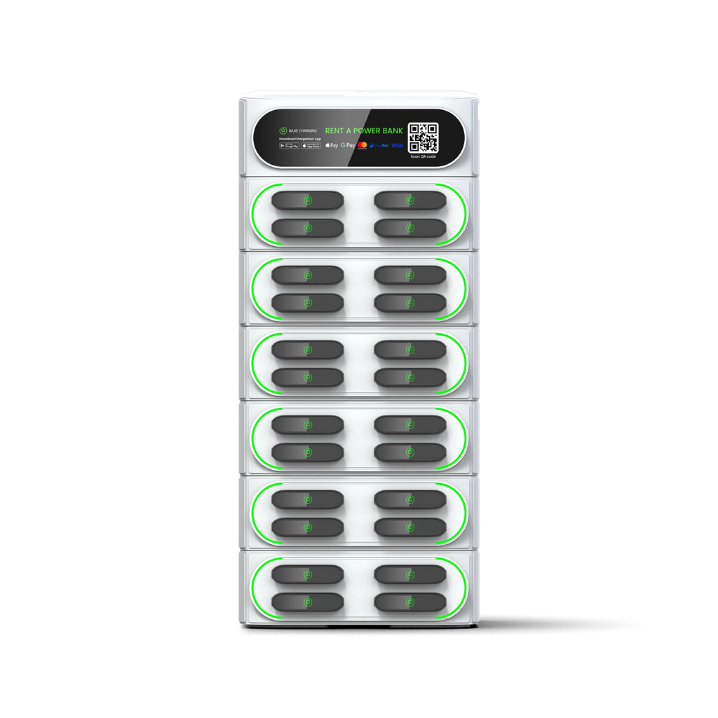 2025 Now Product 6000mah Power Bank Vending Machines Classic Stacking Mobile Phone Charging Rental Station with Embedded M2 Pos