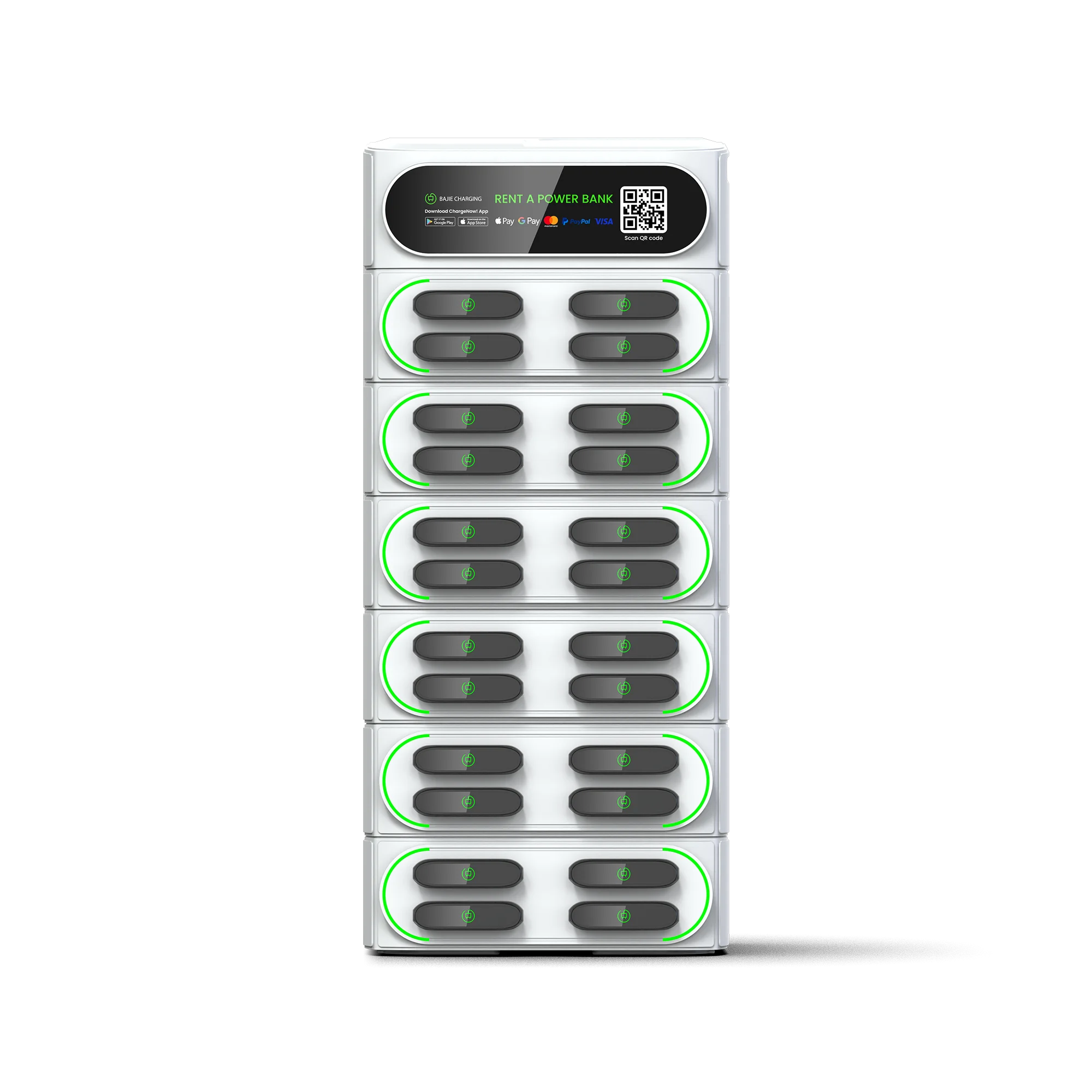 2025 Now Product 6000mah Power Bank Vending Machines Classic Stacking Mobile Phone Charging Rental Station with Embedded M2 Pos