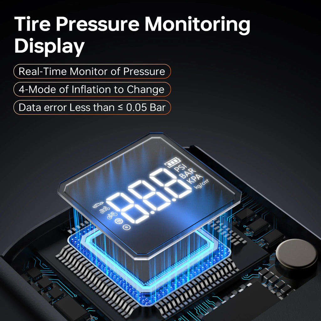 Portable 4000A Car Jump Starter with 150PSI Air Compressor Tire Inflator Power Bank Digital Display SOS LED Light for Emergency