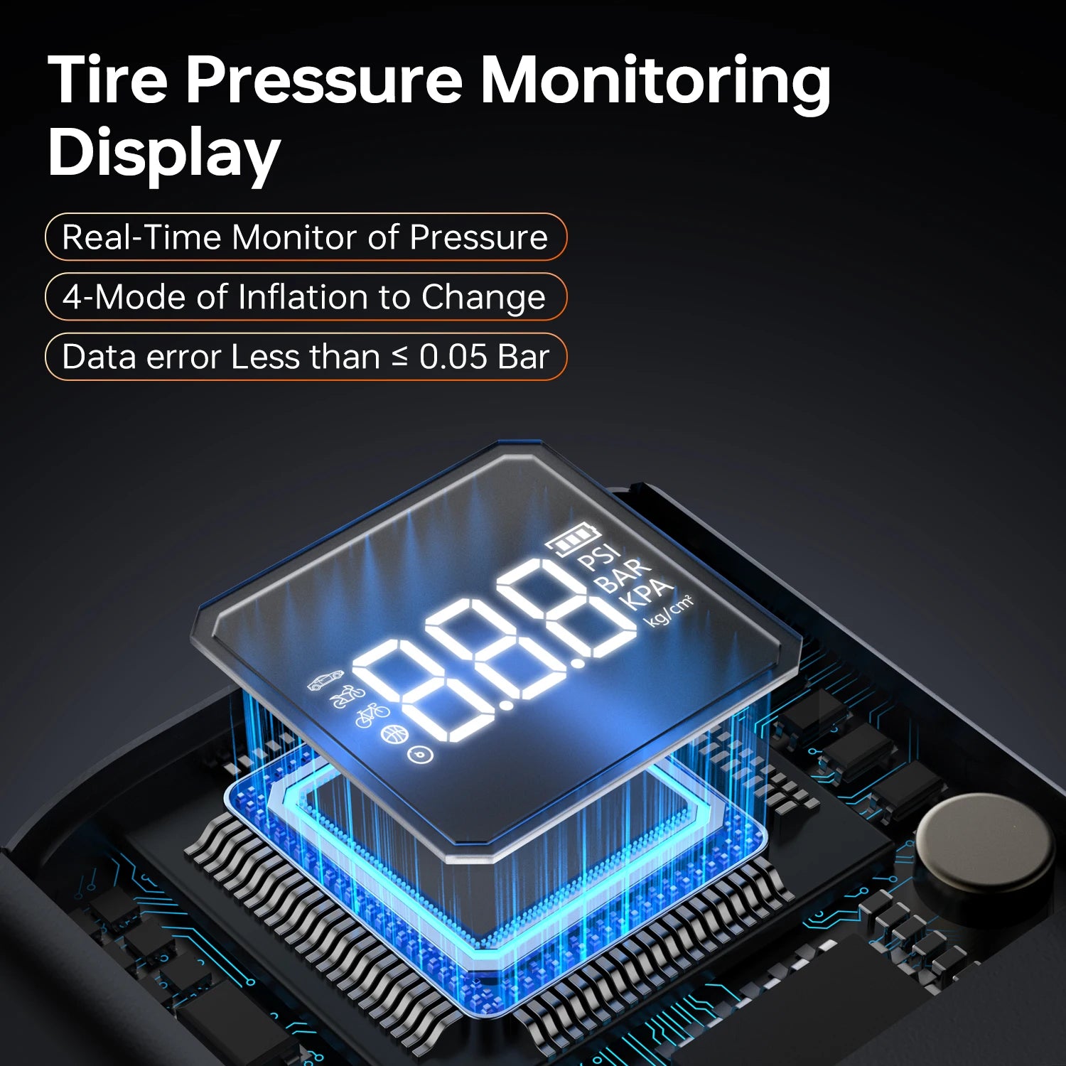 Portable 4000A Car Jump Starter with 150PSI Air Compressor Tire Inflator Power Bank Digital Display SOS LED Light for Emergency