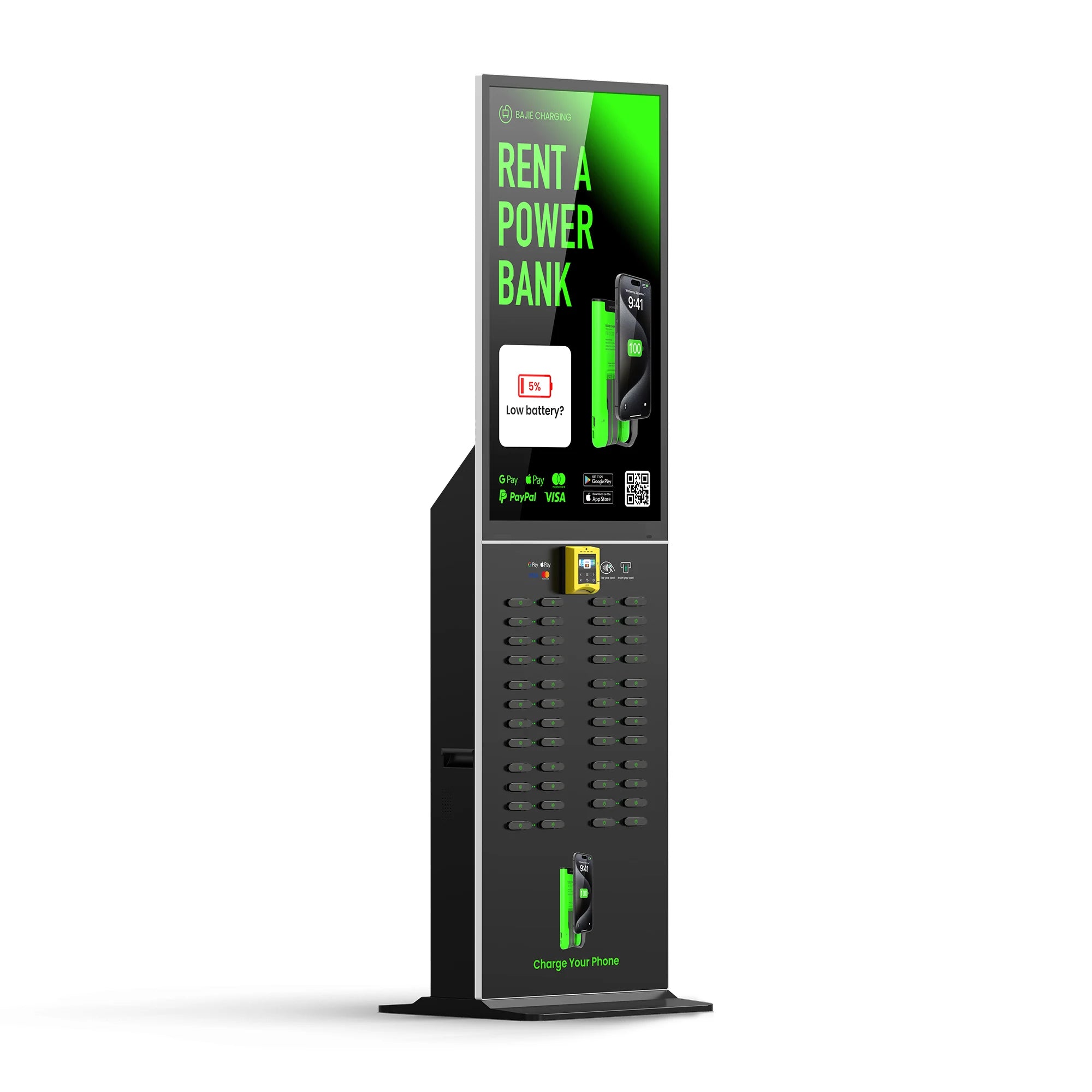 Self-Service Portable Power Bank Rental 48-Slot POS Charging System for Outdoor Use High Capacity Mah Power Bank