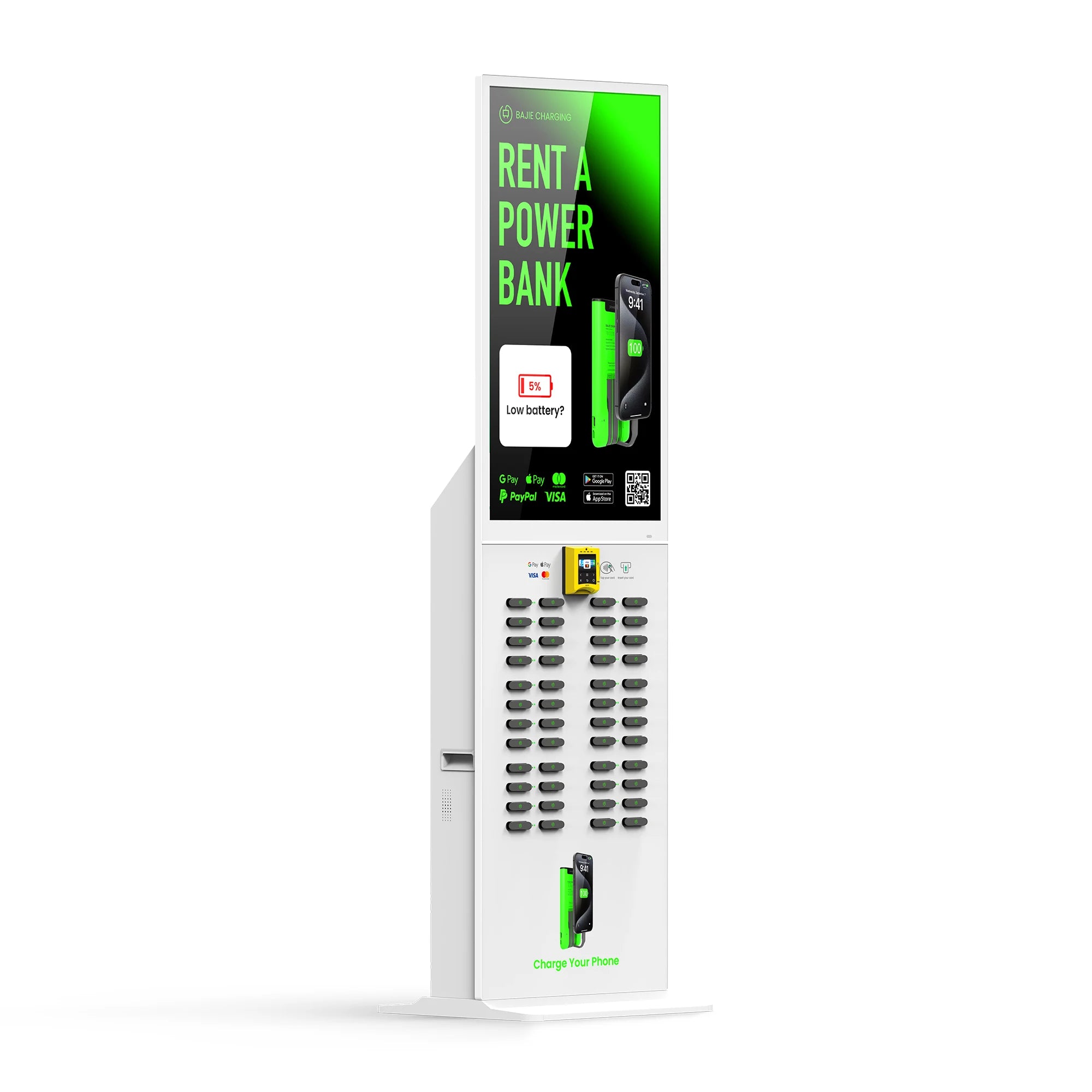 Self-Service Portable Power Bank Rental 48-Slot POS Charging System for Outdoor Use High Capacity Mah Power Bank
