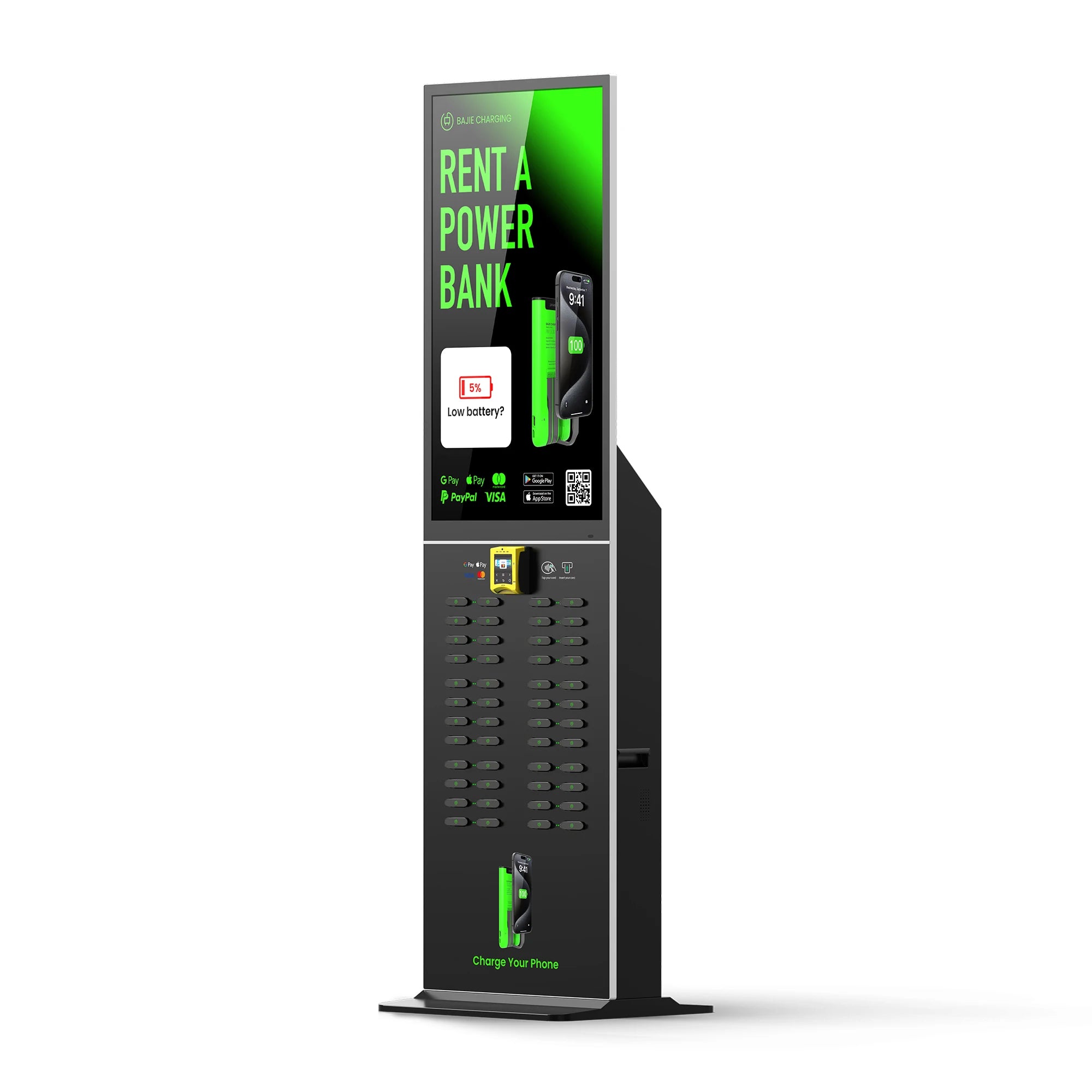 Self-Service Portable Power Bank Rental 48-Slot POS Charging System for Outdoor Use High Capacity Mah Power Bank