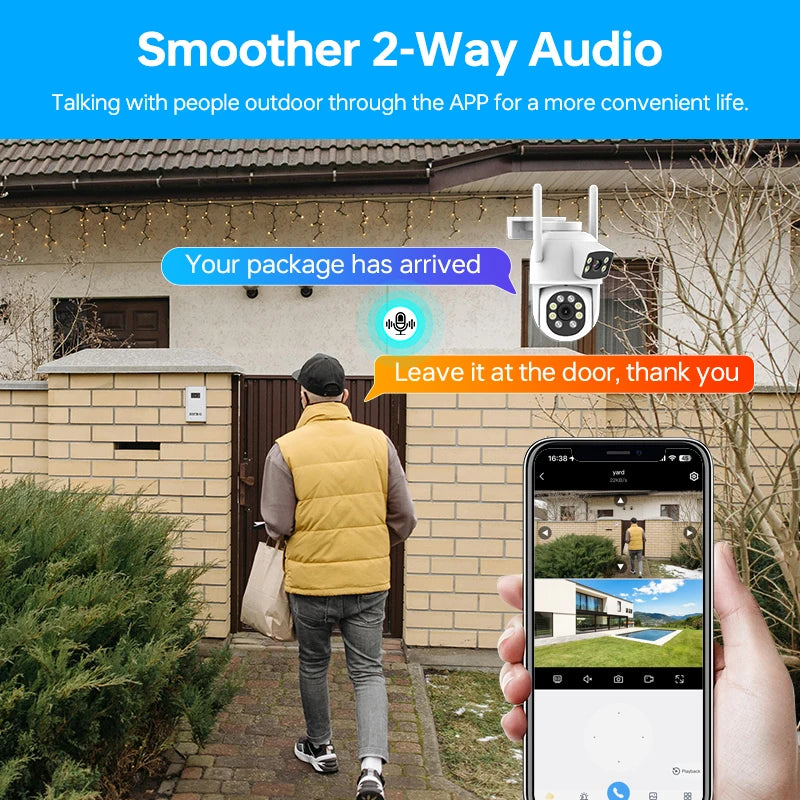 Dome Cctv Outdoor Security Camera High Definition Full Color Night Vision Motion Detection Humanoid Tracking Ip Wifi Ptz Camera