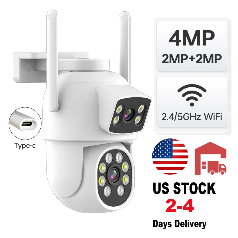 Dome Cctv Outdoor Security Camera High Definition Full Color Night Vision Motion Detection Humanoid Tracking Ip Wifi Ptz Camera