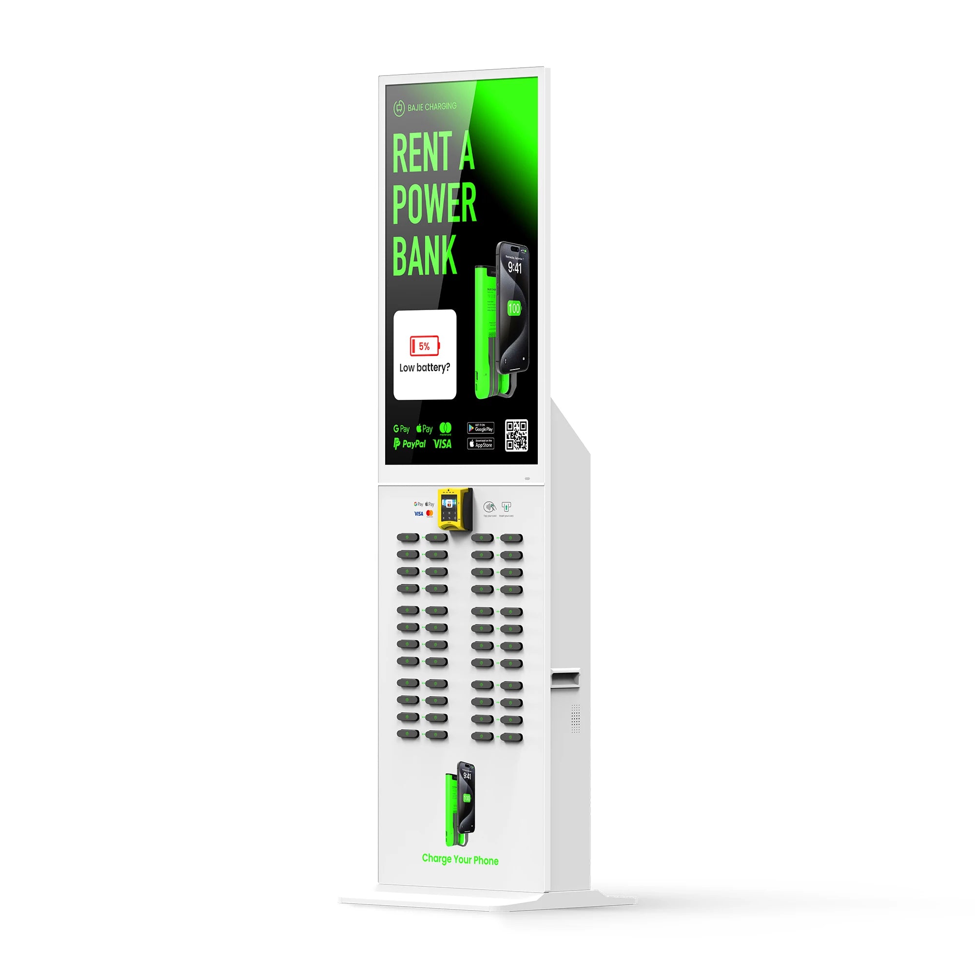 Self-Service Portable Power Bank Rental 48-Slot POS Charging System for Outdoor Use High Capacity Mah Power Bank