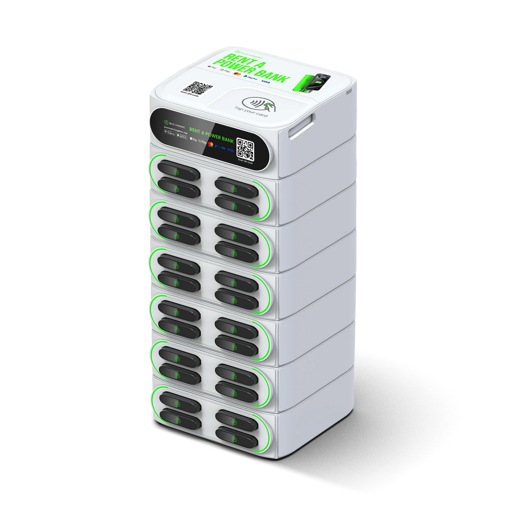 2025 Now Product 6000mah Power Bank Vending Machines Classic Stacking Mobile Phone Charging Rental Station with Embedded M2 Pos