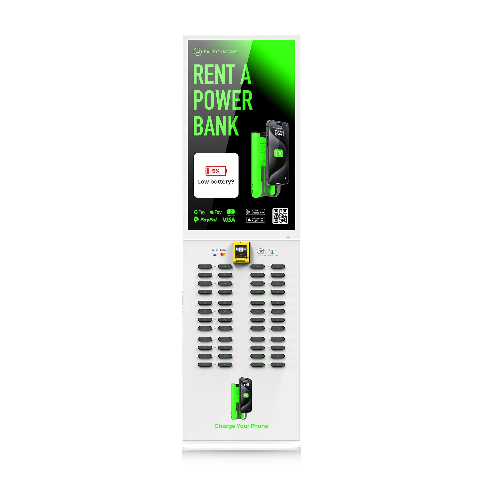 Self-Service Portable Power Bank Rental 48-Slot POS Charging System for Outdoor Use High Capacity Mah Power Bank