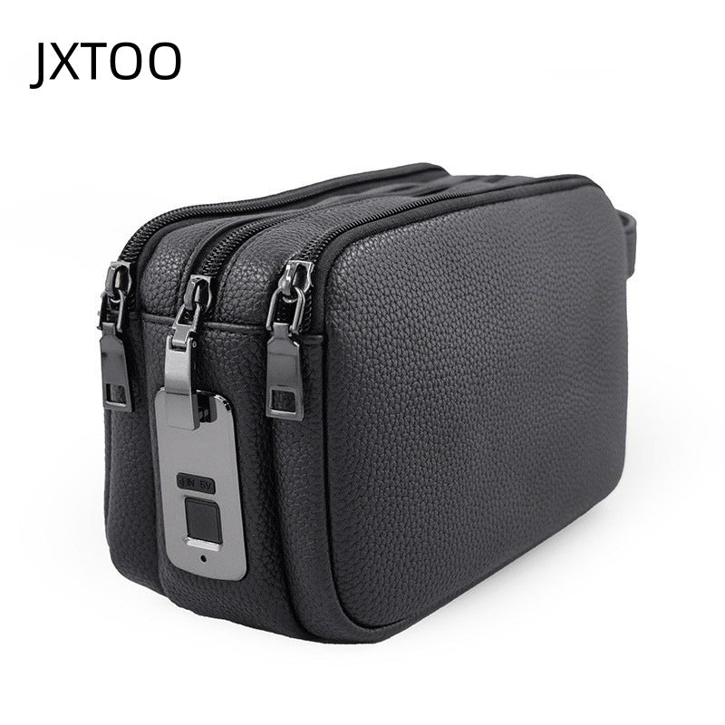 Business Men's Clutch Bag New Multi-function Large Capacity Intelligent Anti-theft Mobile Phone Bag Casual Fingerprint Lock Clutch Bag