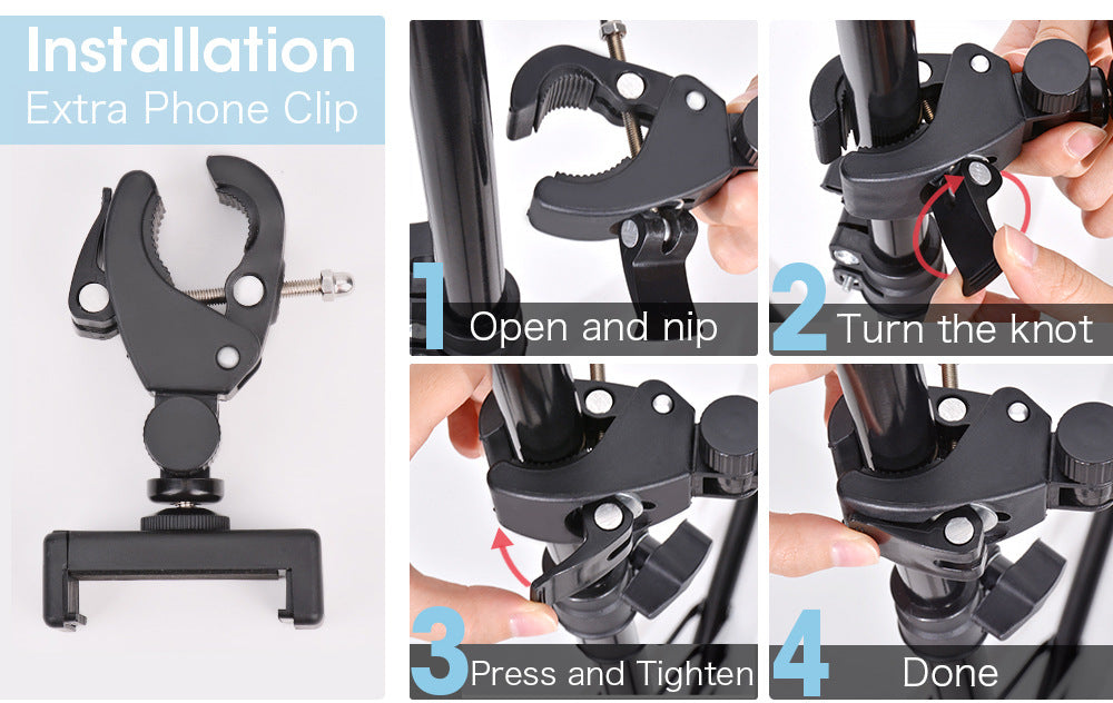 Cross-Border Hot Selling 10inch 12inch Ring Fill Light Photography Live Broadcast Floor Flash Ring Light Set Light