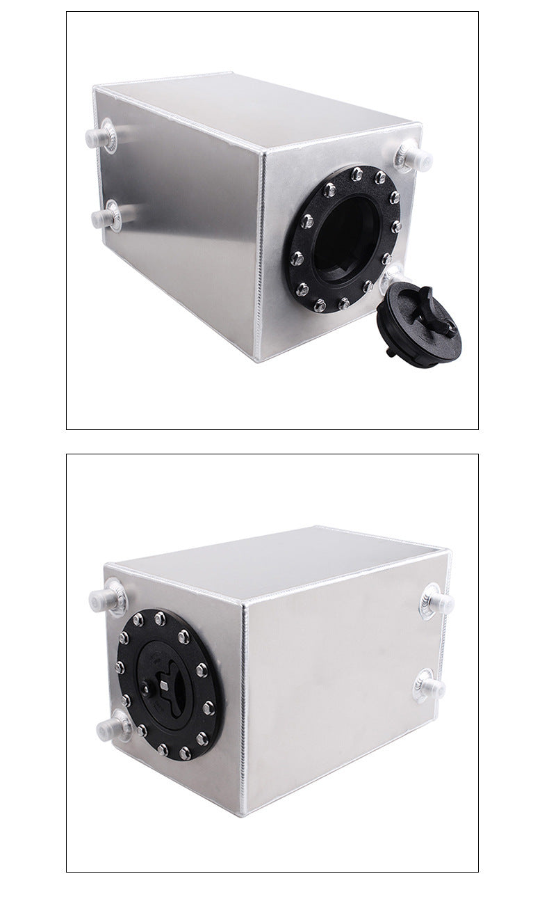 12L3 Three Gallon Secondary Fuel Tank Aluminum Alloy Buffer Tank Mirror Polished Plastic Cover Rectangular Neutral Fuel Tank