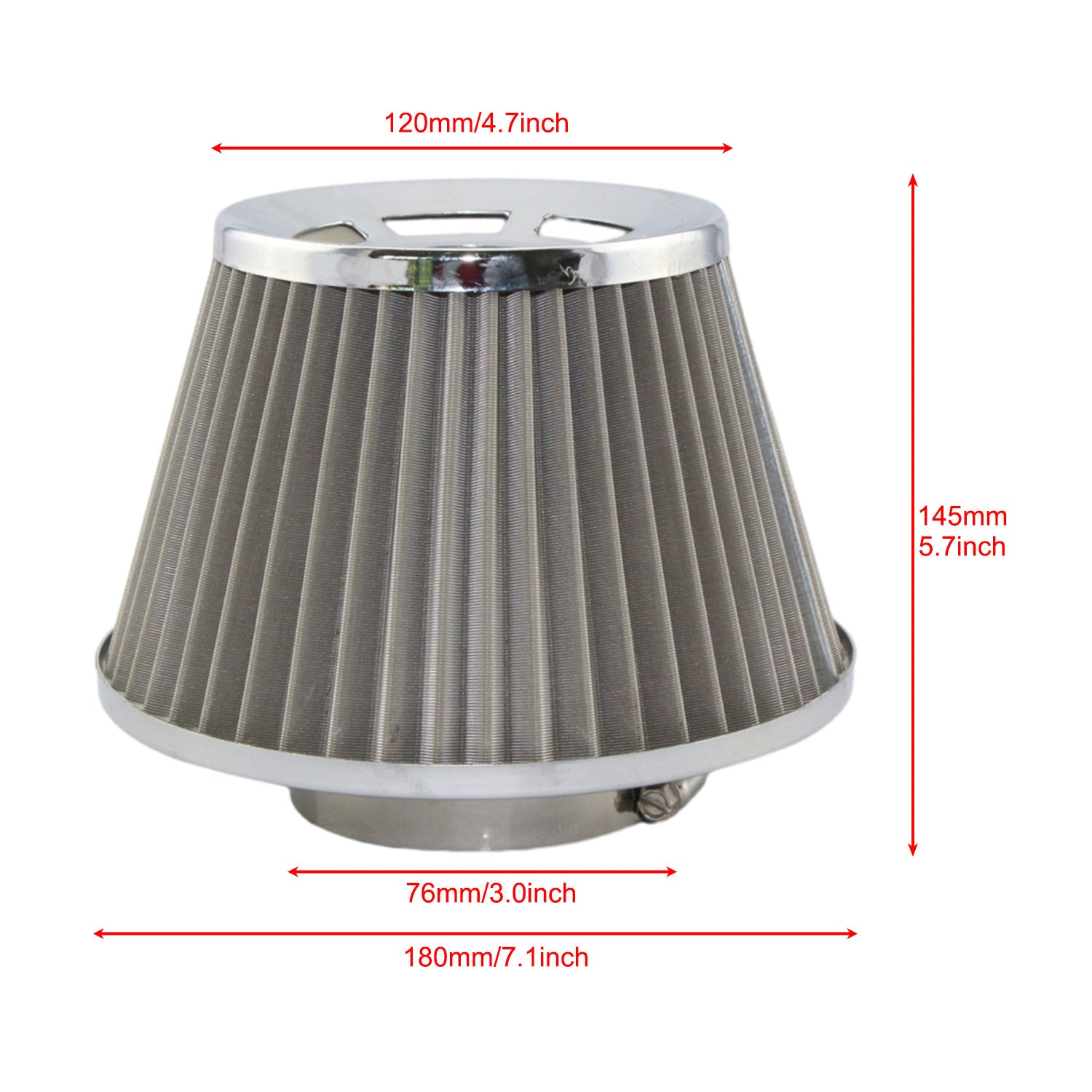 Car air filter high flow mushroom head engine intake modified mushroom head stainless steel mesh filter