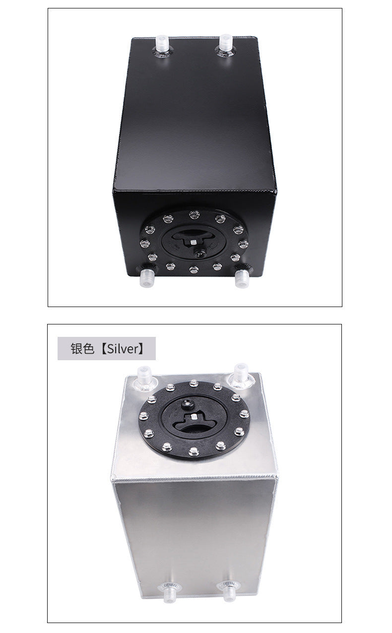 12L3 Three Gallon Secondary Fuel Tank Aluminum Alloy Buffer Tank Mirror Polished Plastic Cover Rectangular Neutral Fuel Tank