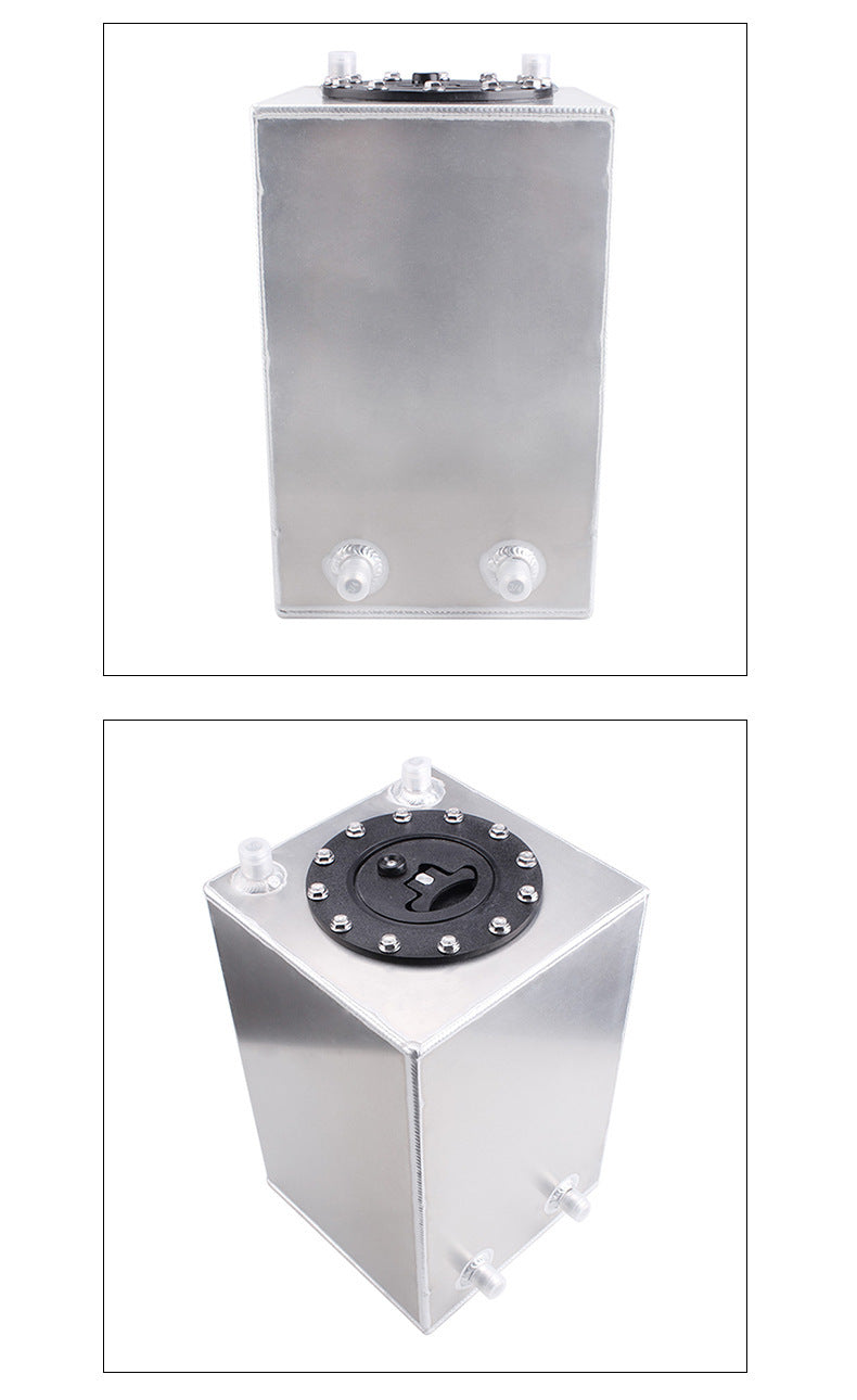 12L3 Three Gallon Secondary Fuel Tank Aluminum Alloy Buffer Tank Mirror Polished Plastic Cover Rectangular Neutral Fuel Tank