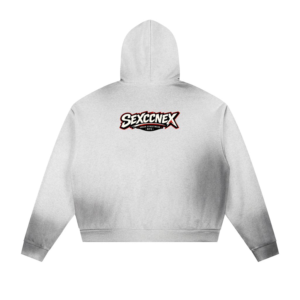 Sun Fade Frayed Raw Edge Fleece Zip Hoodie (Colorways)