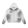 Sun Fade Frayed Raw Edge Fleece Zip Hoodie (Colorways)